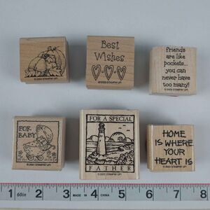Stampin Up 1998-2003 Pumpkin Best Wishes Baby Father Friends Home Stamp Set